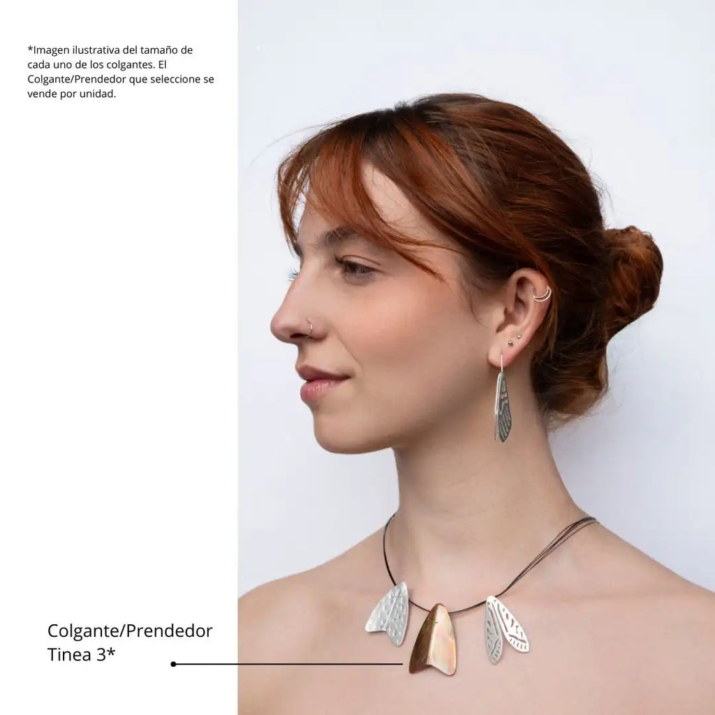 Colgante / Prendedor Tinea No. 3 - Cobre Sobre Bronce